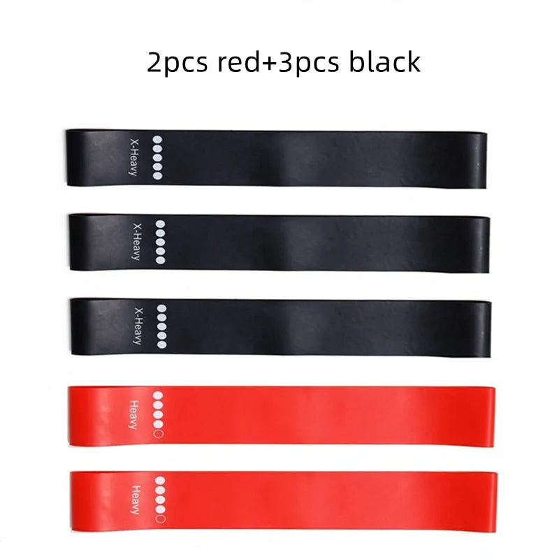  Resistance Rubber Bands Bodybuilding Elastic Bands - Fitness Equipment 5pcs