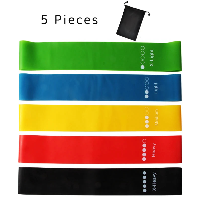  Resistance Rubber Bands Bodybuilding Elastic Bands - Fitness Equipment 5pcs